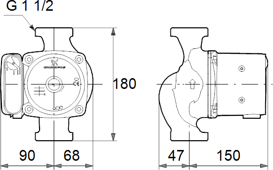 Насос циркуляционный Grundfos UPS 25-100 180 - фотография № 5