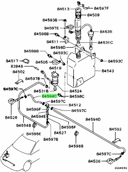 Шланг фароомывателя арт. MB859022