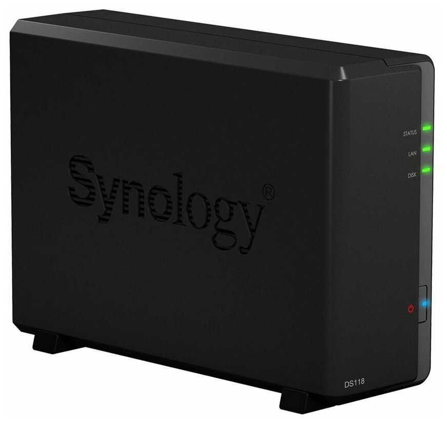 Сетевое хранилище Synology DS118, черный