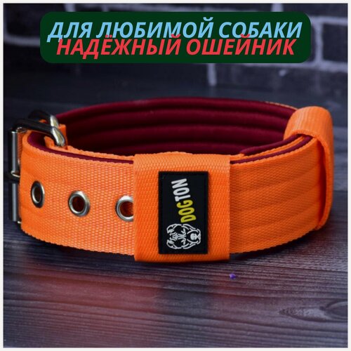 Изображение товара Ошейник для собак DOGTON. Широкий ошейник 5.5 см. Ручная работа. Премиум качество. Сварная фурнитура.