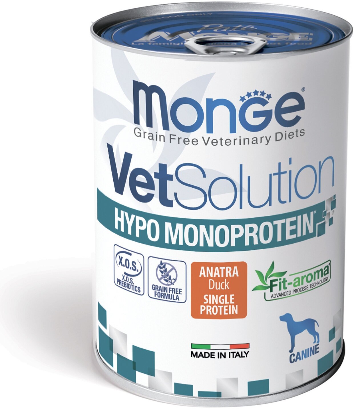 Влажный корм Monge VetSolution Dog Hypo Monoprotein DUCK, с уткой для собак для снижения реакции пищевой непереносимости 1 шт. х 400 г