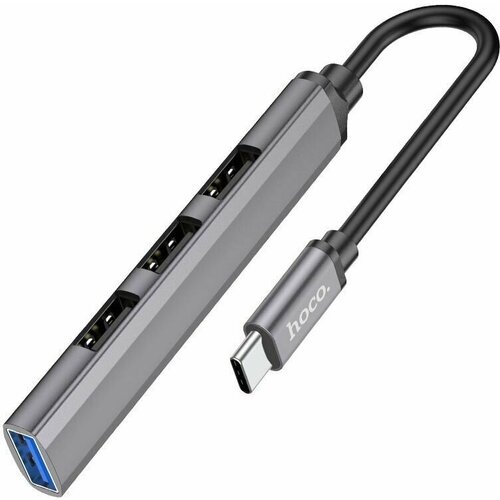 Многофункциональный Type-C хаб Hoco HB26 USB3.0 + USB2.0*3, поддержка жесткого диска до 1ТБ конвертер под прямым углом 90 градусов usb 3 1 type c штырь гнездо