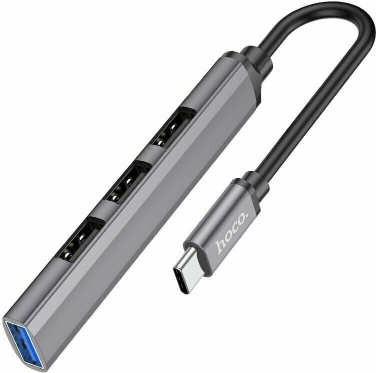 Многофункциональный Type-C хаб Hoco HB26 USB3.0 + USB2.0*3 поддержка жесткого диска до 1ТБ