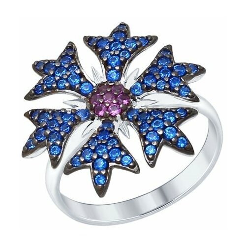 фото Серебряное кольцо sokolov 94012329 с фианитом, размер 18,5 diamant-online