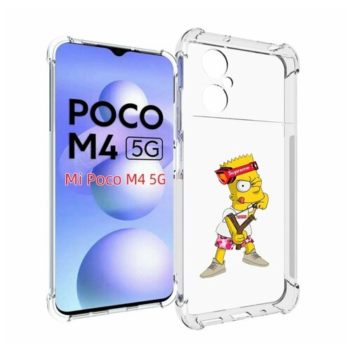 Чехол MyPads модный-барт-симпсон для Xiaomi Poco M4 5G задняя-панель-накладка-бампер