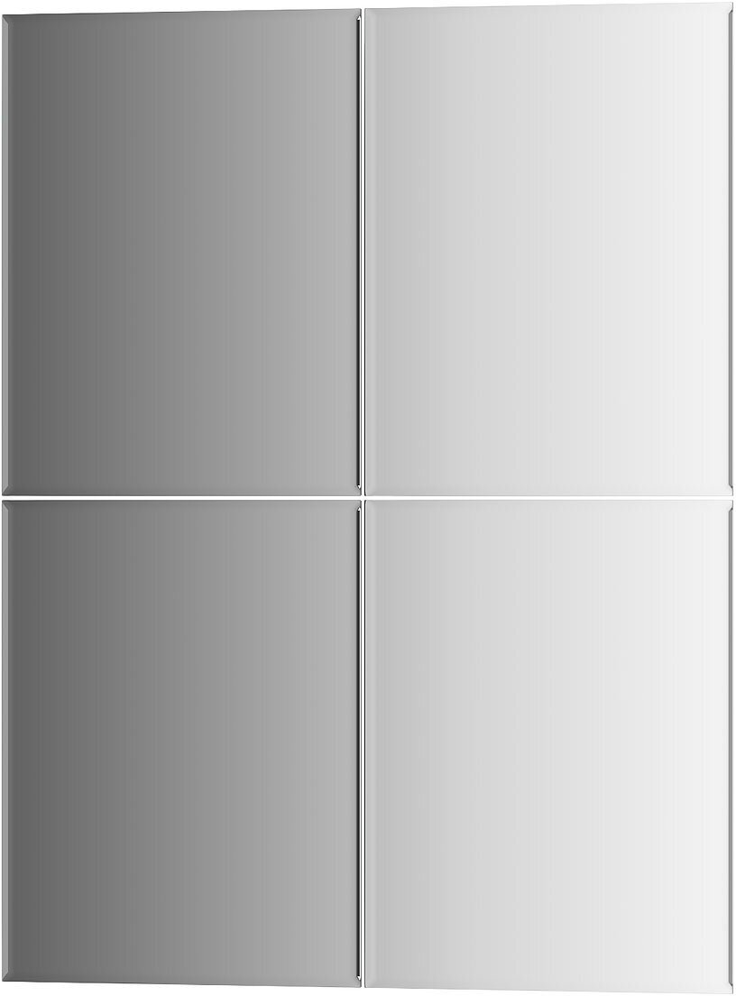 Зеркальная плитка с фацетом 5 мм - комплект 4 шт Прямоугольное 20х25 см; серебро Refractive EVOFORM BY 1441 - фотография № 6