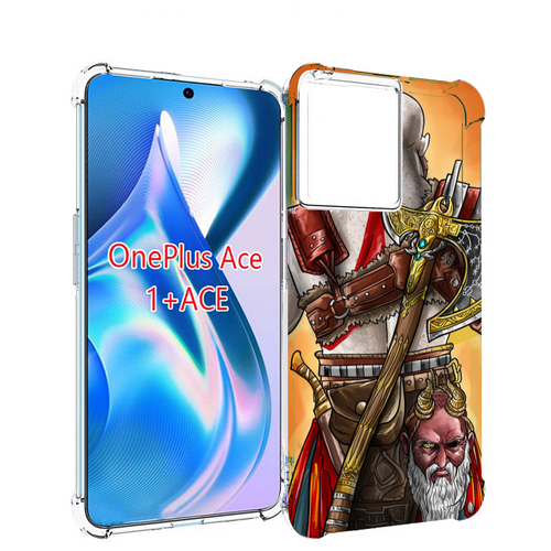 Чехол MyPads God of War для OnePlus Ace задняя-панель-накладка-бампер