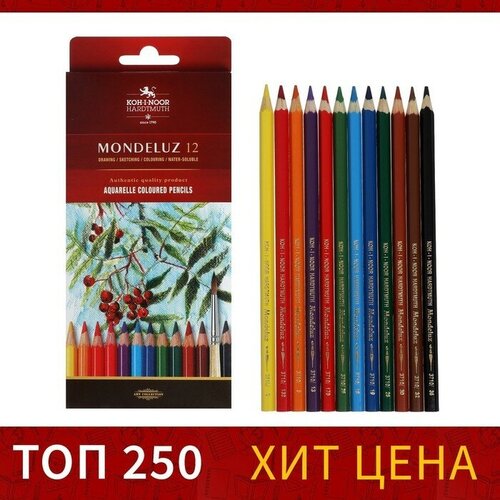 Карандаши акварельные набор 12 цветов, Koh-I-Noor Mondeluz 3716 карандаши акварельные набор 12 цветов koh i noor mondeluz 3716