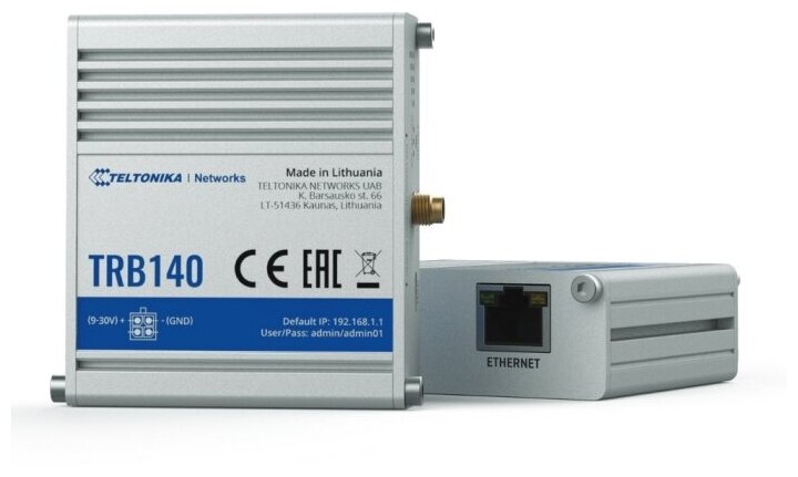 Промышленный LTE шлюз Teltonika TRB140 industrial rugged LTE gateway 4G (LTE) cat4 / 3G / 1x Gigabit RJ-45