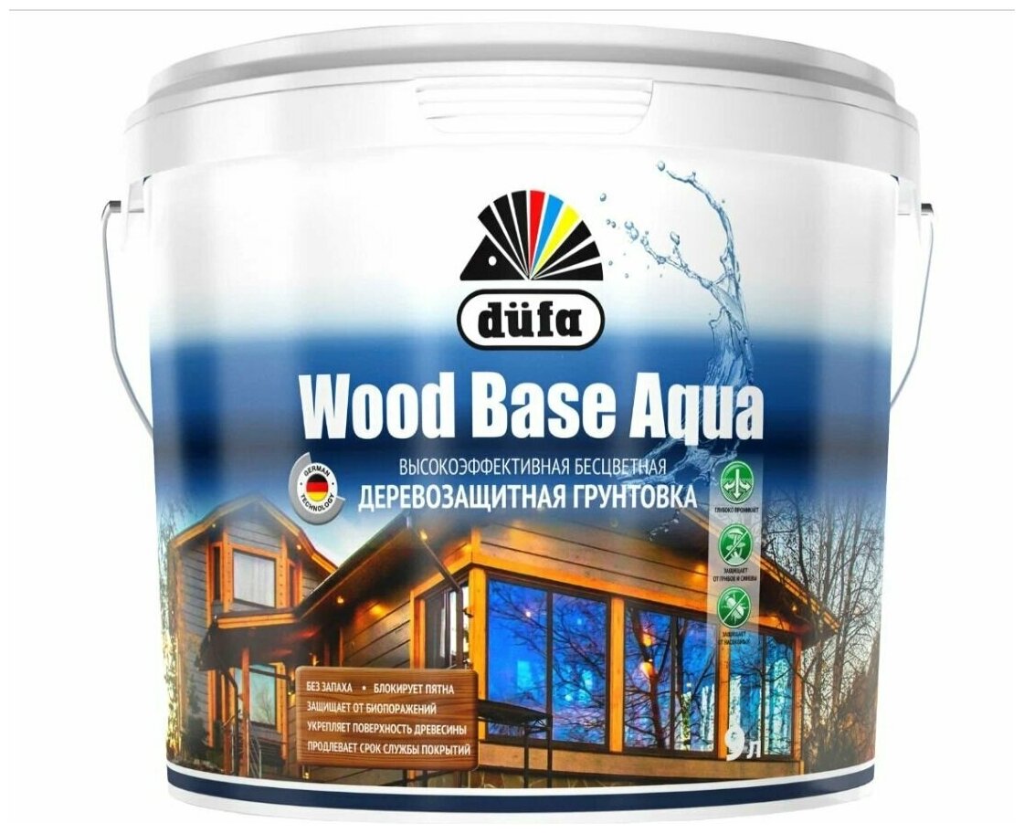 Грунт для защиты древесины Dufa Wood Base Aqua бесцветная 25 л.