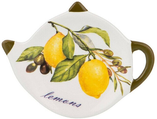 Подставка для чайных пакетиков agness лемон три 12х8,5см керамика