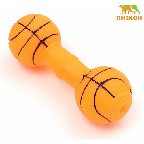 Игрушка пищащая Баскетбольная гантель, 15,5 х 6 см игрушка пищащая баскетбольная гантель 15 5 х 6 см 863749