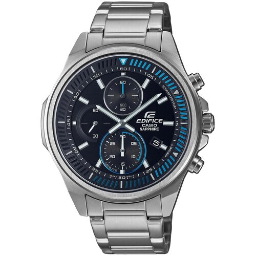 Наручные часы CASIO Edifice Часы Casio EDIFICE EFR-S572D-1A мужские, кварцевые, секундомер, хронограф, водонепроницаемые, подсветка стрелок, мультиколор, черный/серебристый/синий/стальной  - купить