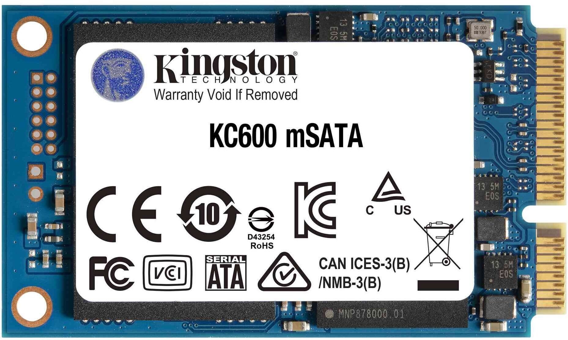 Твердотельный накопитель Kingston KC600 256ГБ, mSATA, mSATA, mSATA SKC600MS/256G