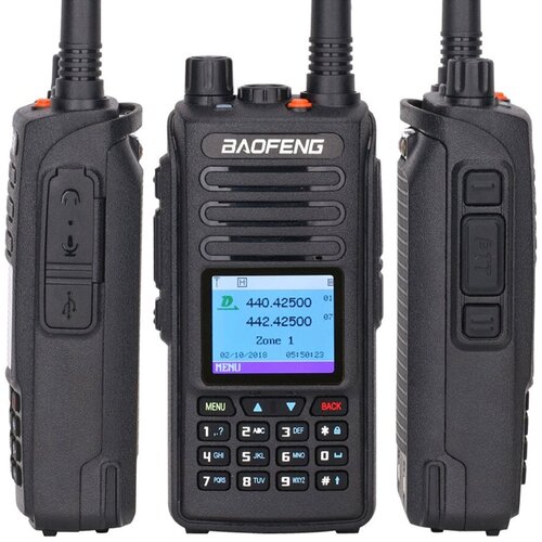 Портативная радиостанция Baofeng DM-1702 GPS Tier 1 Tire2 Черная с радиусом 5 км UHF VHF 750000₽
