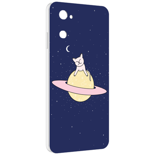 Чехол MyPads котик на планете для UleFone Note 12 / Note 12P задняя-панель-накладка-бампер
