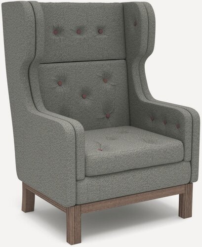 Изображение товара Дизайнерское кресло Soft Element Эликсир, высокая спинка, мягкие подлокотники, жаккард, серое, современный стиль