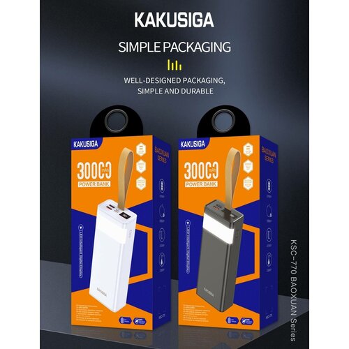 Внешний аккумулятор 30000 mAh Ecusin Fast Charge Power Bank 30 000 мАч Белый 259000₽