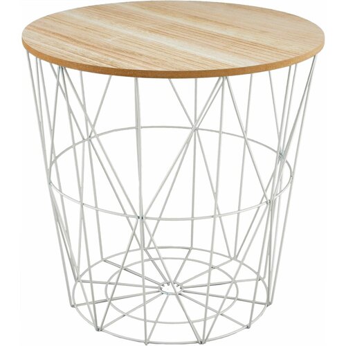 Стол кофейный с металлическим каркасом белый KUMI 104005