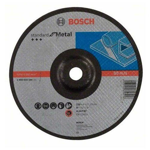 Круг шлифовальный Bosch металл Ф230х6 вогнутый (184)