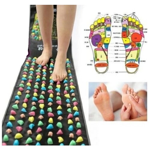 Массажный коврик для ног/Foot Massage Mat/ Цветной Массажный коврик для ног 35х175 см