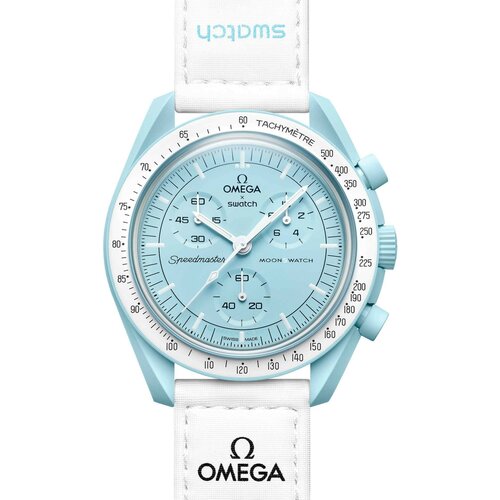 Наручные часы swatch Часы Omega x Swatch Mission to Uranus (SO33L100), голубой, белый