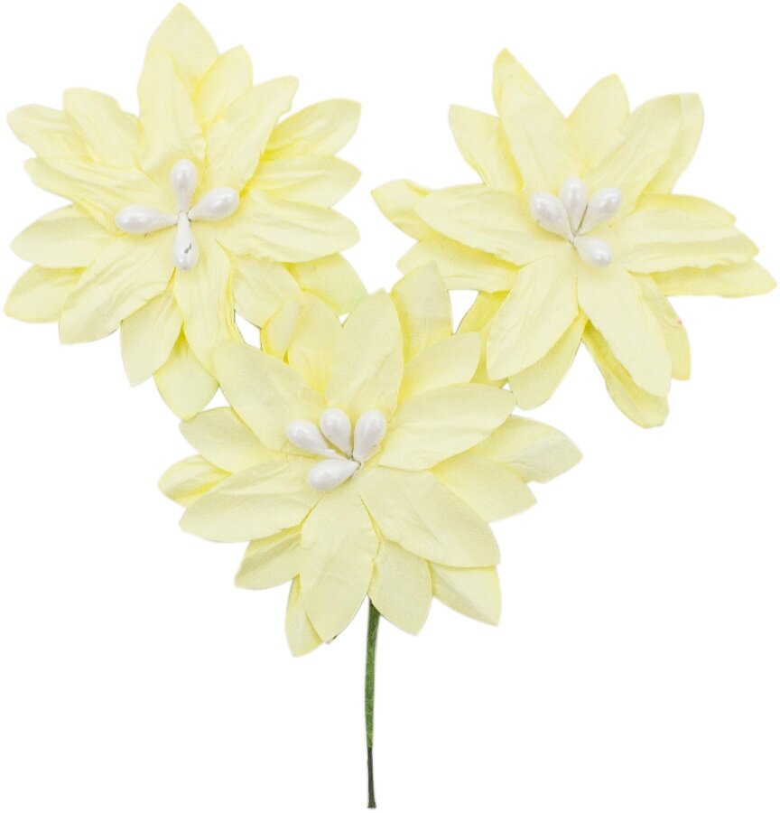 YX15-145 Бумажные цветы 'Ромашки', d 5 см, упак./4 шт, Astra&Craft (кремовый)