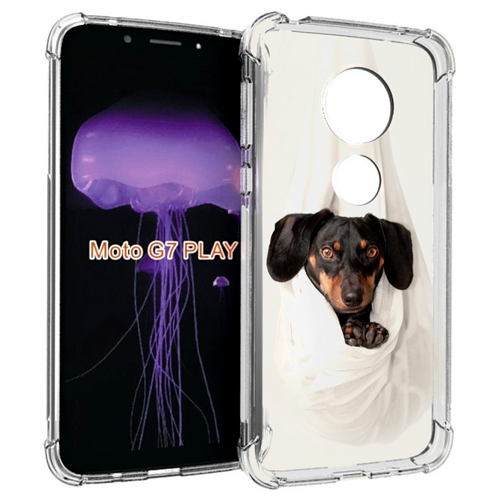 Чехол MyPads такса собака для Motorola Moto G7 Play задняя-панель-накладка-бампер чехол mypads gta грозная собака для motorola moto g7 play задняя панель накладка бампер