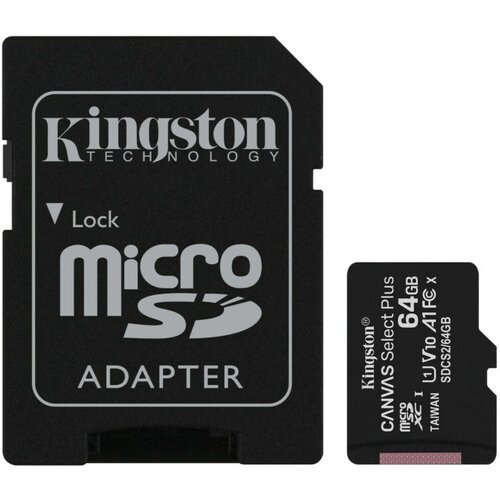 Карты памяти Neoline Карта памяти Kingston, microSD, Class 10, 64 Гб c адаптером