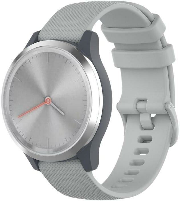 Силиконовый Ремешок для часов 18 мм Huawei Watch GT4 41 мм / Garmin Venu 2s / Vivoactive 4s детских серый