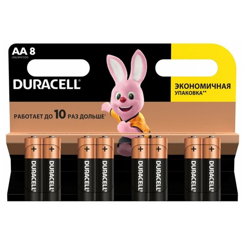 Батарейка Duracell Basic AA (LR06) алкалиновая, 8BL