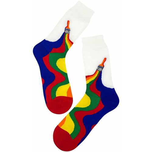 фото Носки , размер 41, синий, белый, красный country socks