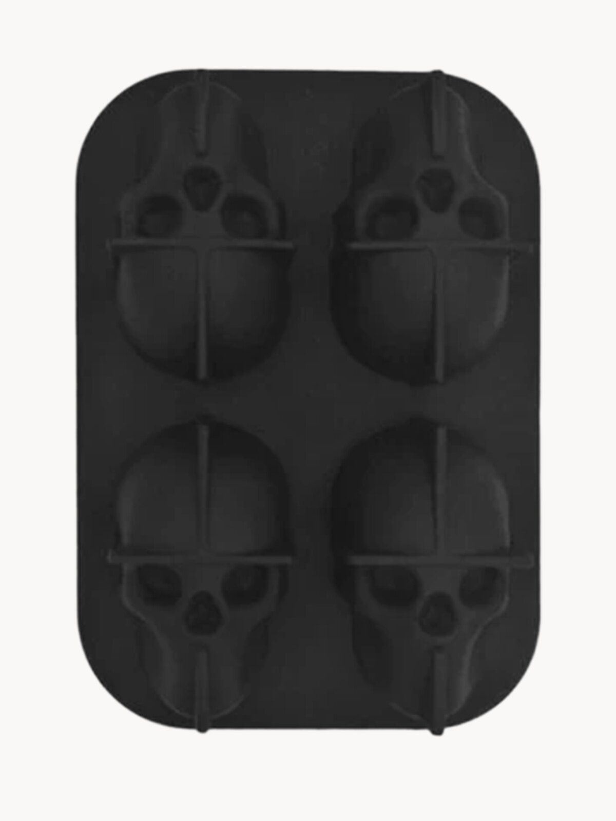 Форма для льда Edilium "Череп", силикон, 100%, 12x10x5 см, с воронкой, чёрная