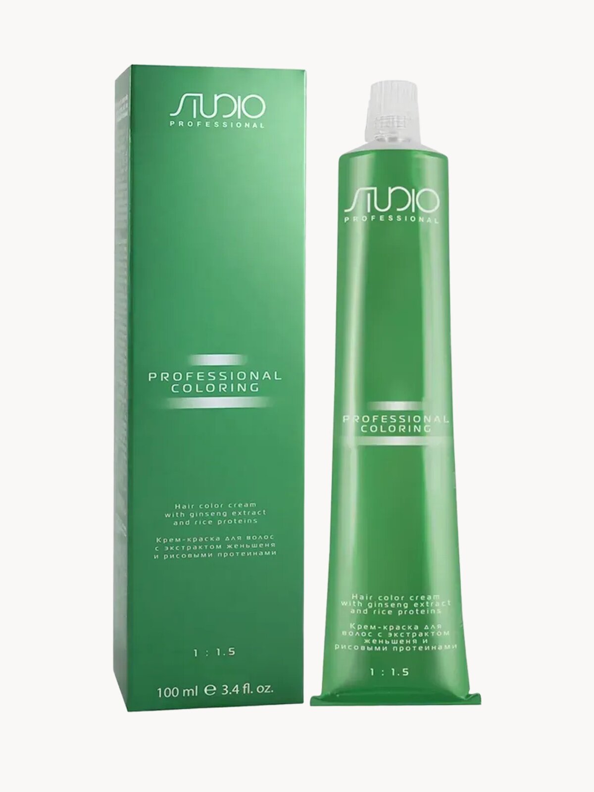 Крем-краска для волос с экстрактом женьшеня и рисовыми протеинами Kapous Studio Professional, 1.10 иссиня-черный, 100 мл