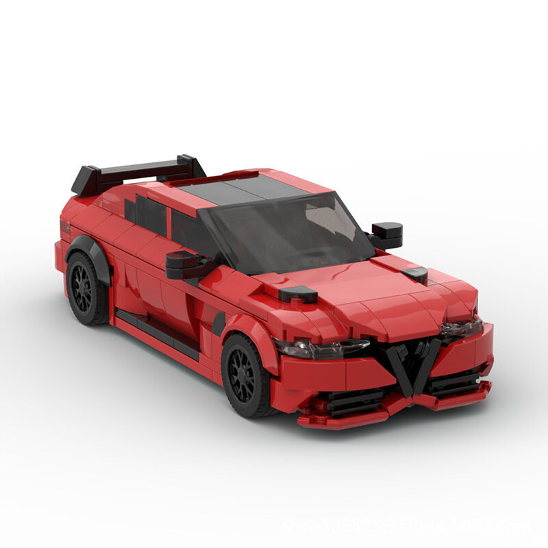 Набор строительных блоков MOC, совместим с Lego 8 Grid Car Alfa Romeo Giulia GTAm, красный — фото 1