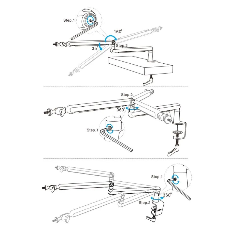 Стойка FIFINE BM88 (черный), для микрофонов, настольная, пантограф, нагрузка 1.5 кг, металл — фото 1