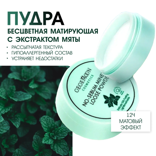 Пудра матирующая для лица 10г от бренда RUA для всех видов кожи 248₽