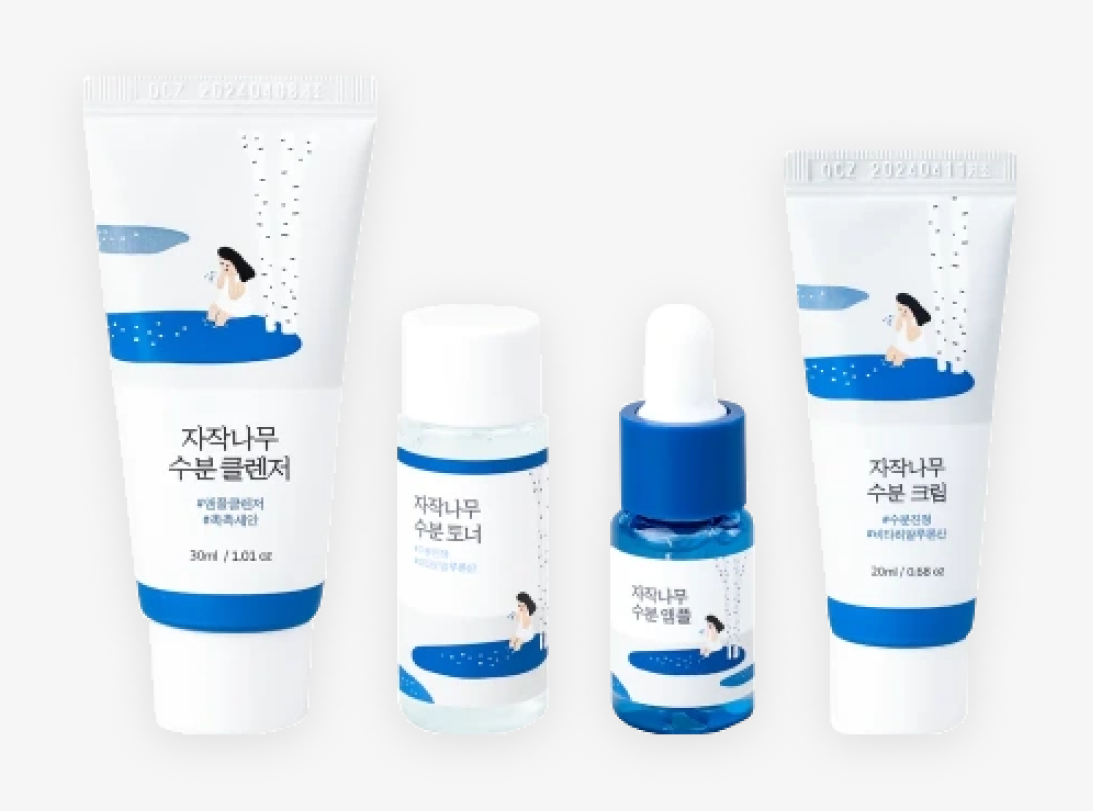 Набор миниатюр с экстрактом берёзового сока Round Lab Birch Juice Trial Kit, 4 предмета