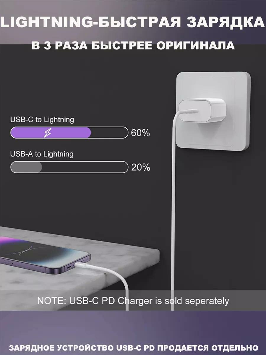 Провод для Айфона / Кабель typec / Lightning кабель для айфона / Быстрая зарядка для iphone — фото 1