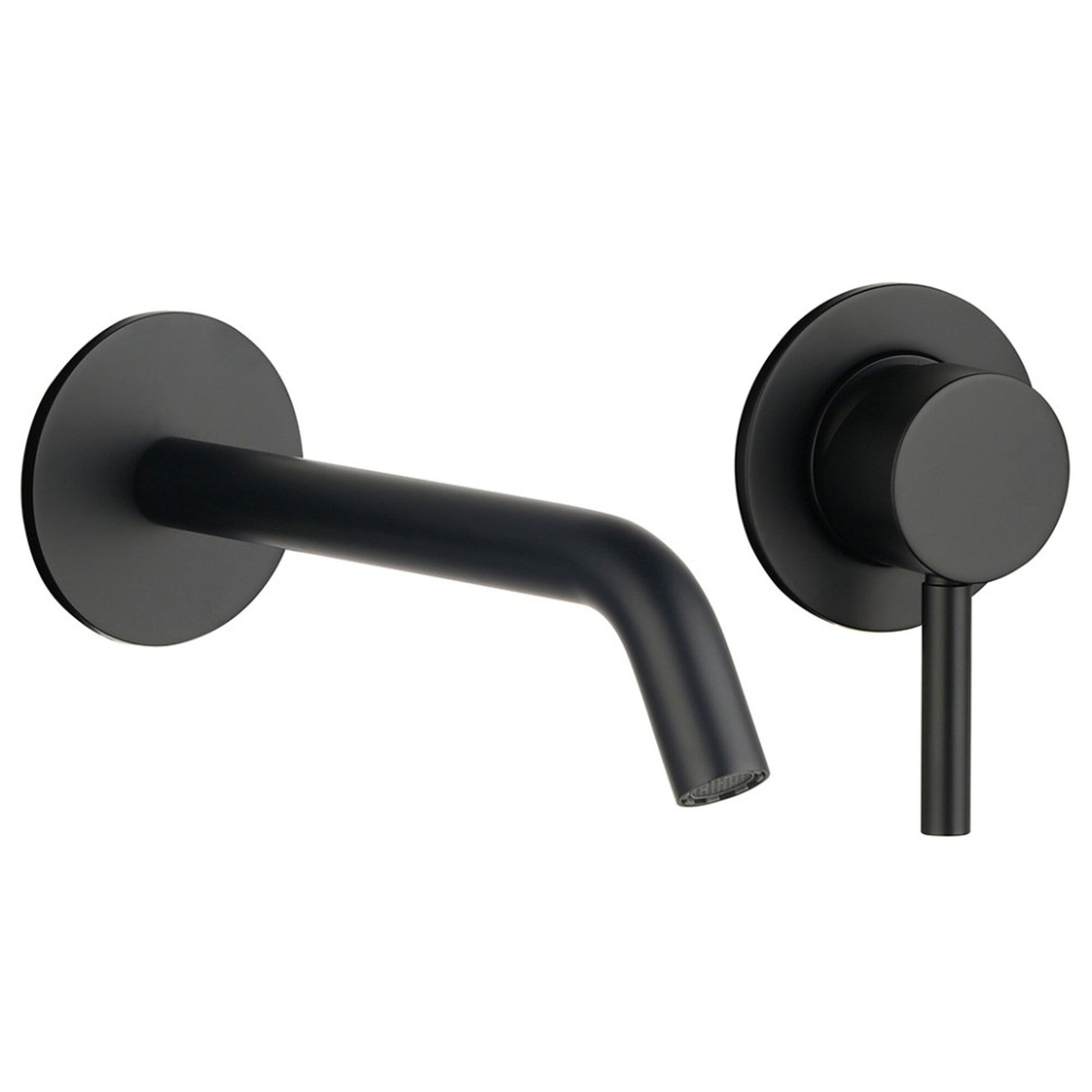 AQM 6215MB Siena Смеситель для раковины настенный на 2 отв. 180мм, внутр монтаж в компл, Черный матовый