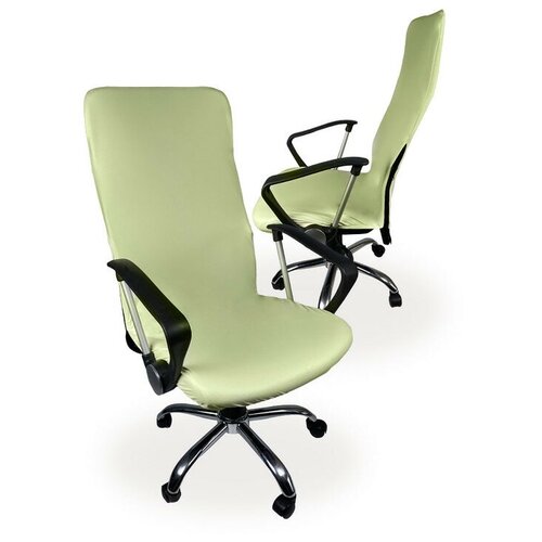 Чехол на мебель для компьютерного кресла гелеос 528М, размер М, кожа, зеленый чай