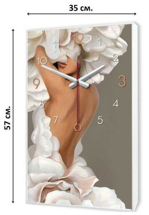 Часы-картина настенные, интерьерные "Девушка", плавный ход, 57 х 35 х 4 см 9323492