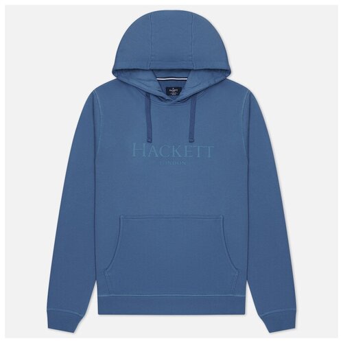 фото Мужская толстовка hackett london logo hoodie голубой , размер xl