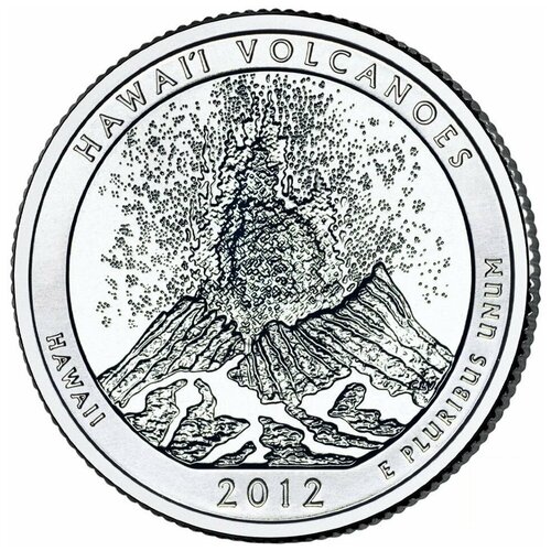 Монета 25 центов Гавайские вулканы. Национальные парки. США D 2012 UNC