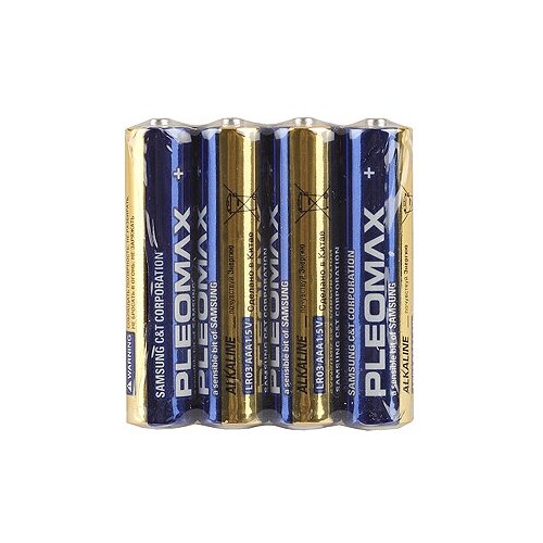 Pleomax LR03-4S (48/960/46080) батарейка ааа алкалиновая 4шт duracell basic cn