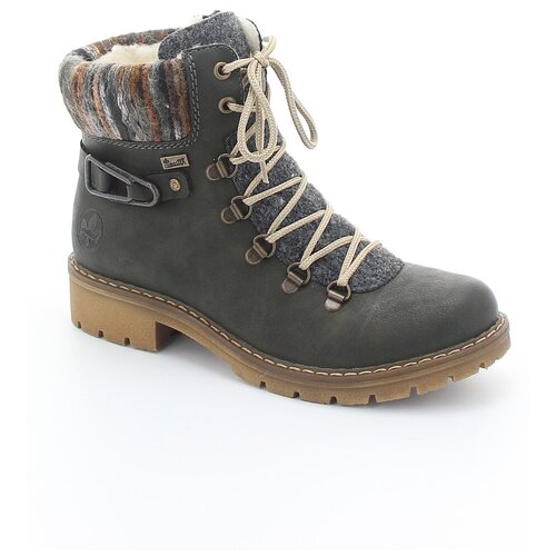 фото Ботинки rieker, размер 38, зеленый