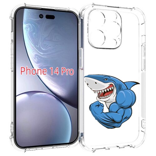 Чехол MyPads накаченная акула для iPhone 14 Pro задняя-панель-накладка-бампер