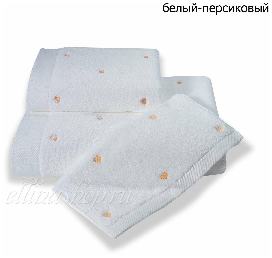 Soft cotton Полотенце Love цвет: белый, красный (50х100 см) - фотография № 6