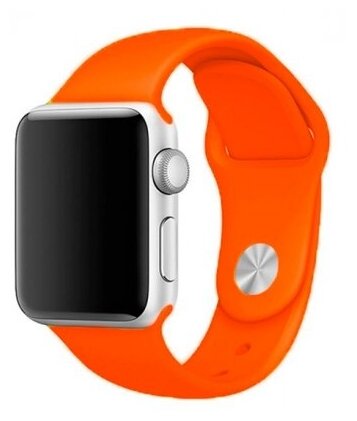 Ремешок силиконовый для Apple Watch 42/44/45/49мм (13), оранжевый, на кнопке