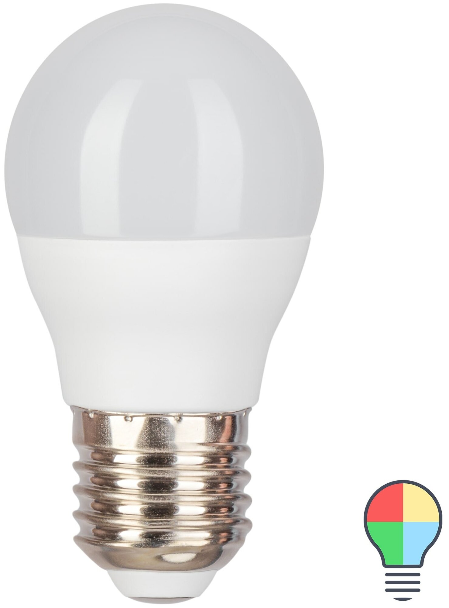 Лампа светодиодная Gauss E27 220-240 В 6 Вт шар матовый 440 лм регулируемый цвет света RGBW